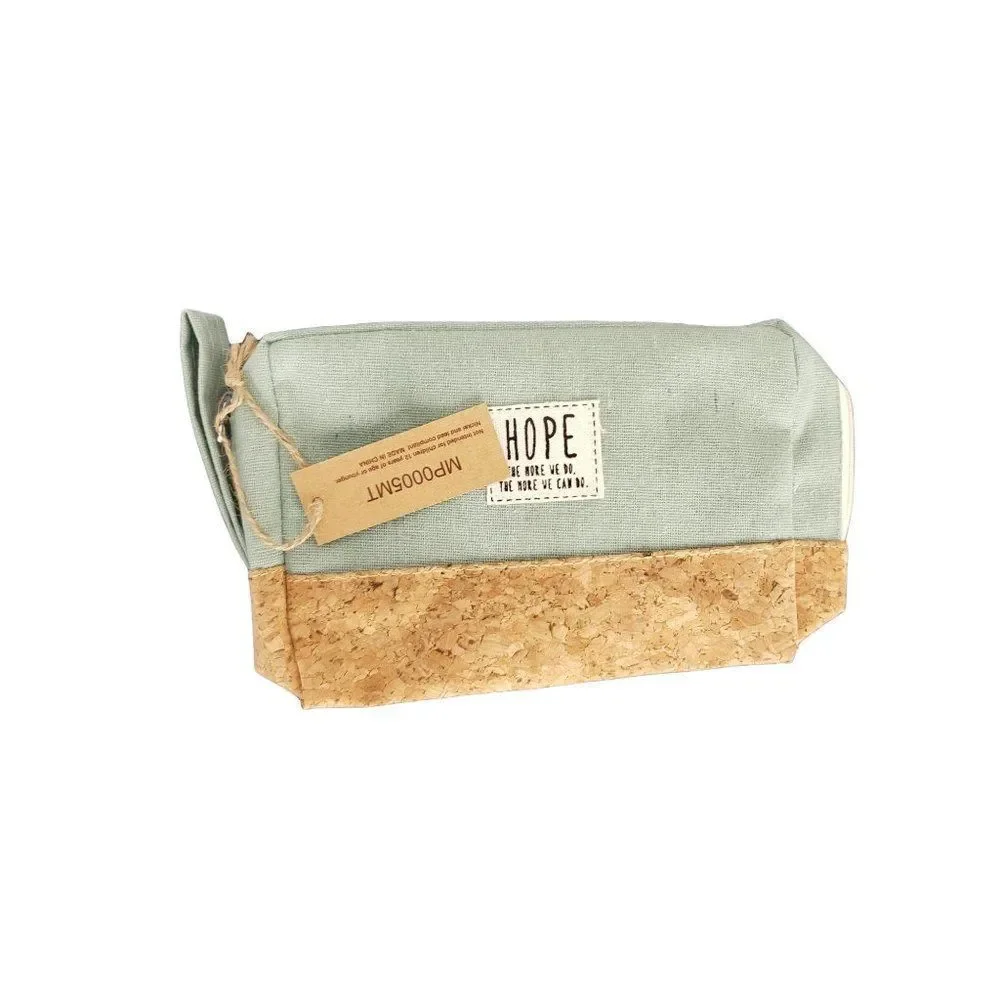 Hope Cosmetic Pouch Bag,‎ Multipurpose Makeup Wallet, Cotton Blend Eco Mint